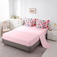 thumbnail image 5 of Castle Fairy Princess Castle Full Size Bedding Sets 7 Pieces,Colorful Floral Pattern Full Size Bed in a Bag,Pink Teal Red, 5 of 7
