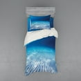 thumbnail image 2 of Ambesonne Ocean Bedding Set 4 Pcs, Clear Water and Waves, Queen, Navy Beige, 2 of 3