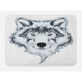 thumbnail image 1 of Tattoo Bath Mat, The Majestic Beast Creature Head of a Wild Wolf Tribal Tattoo Design Art Print, Non-Slip Plush Mat Bathroom Kitchen Laundry Room Decor, 29.5 X 17.5 Inches, White and Black, Ambesonne, 1 of 2