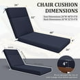 thumbnail image 2 of Kimunuk Outdoor Chaise Lounge Cushions set of 2, 80" x 26" x 4" Waterproof Pool Beach Recliner Replacement Cushions with Ties, Navy, 2 of 7