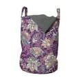 thumbnail image 1 of Floral Laundry Bag, Vibrant Flowers with Romantic Style Ornamental Petals Paisley Design, Hamper Basket with Handles Drawstring Closure for Laundromats, 13" x 19", Mauve Green, by Ambesonne, 1 of 4