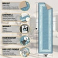 thumbnail image 3 of Ottomanson Border Kitchen Runner Rug 1'10" x 7' - Non Slip Low Pile Carpet, Blue, 3 of 14