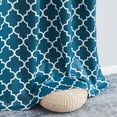 thumbnail image 4 of THD Moroccan Trellis Lattice Decorative Blackout Thermal Privacy Room Darkening Grommet Window Drapes Curtain Panels for Bedroom - Set of 2 (Dark Teal Blue, 52 W x 54 L), 4 of 5