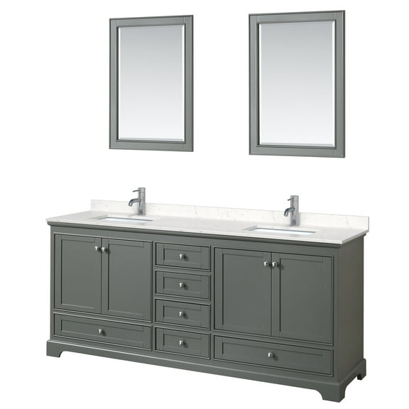 Wyndham Collection Wcs202080d-Vca-M24 Deborah 80" Free Standing Double Basin Vanity Set -