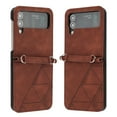 thumbnail image 2 of SaniMore for Samsung Galaxy Z Flip 4 Case, Ultra-Thin PU Leather & Rugged PC Folding Cover Built-in Kickstand & Holder Anti-Scratch Heavy Duty Full Body Protective Shell for Samsung Z Flip 4, Brown, 2 of 6