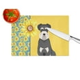 thumbnail image 4 of Summer Sunflowers Black and Silver Natural Ears Schnauzer Glass Cutting Board Large 12 in x 15 in, 4 of 5