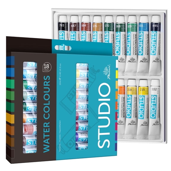 Phoenix 18x12ml Multicolor Matte Watercolor Art Paints 18 Pack