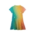 thumbnail image 4 of CCRFTGI Girls Dresses Polo Dress Size 8 Short Sleeve School Uniform Casual Sequins Print Pleated Flare Skater Polo Dresses Summer Button Collared Pique Polo Dress Yellow 9-10 Years, 4 of 5