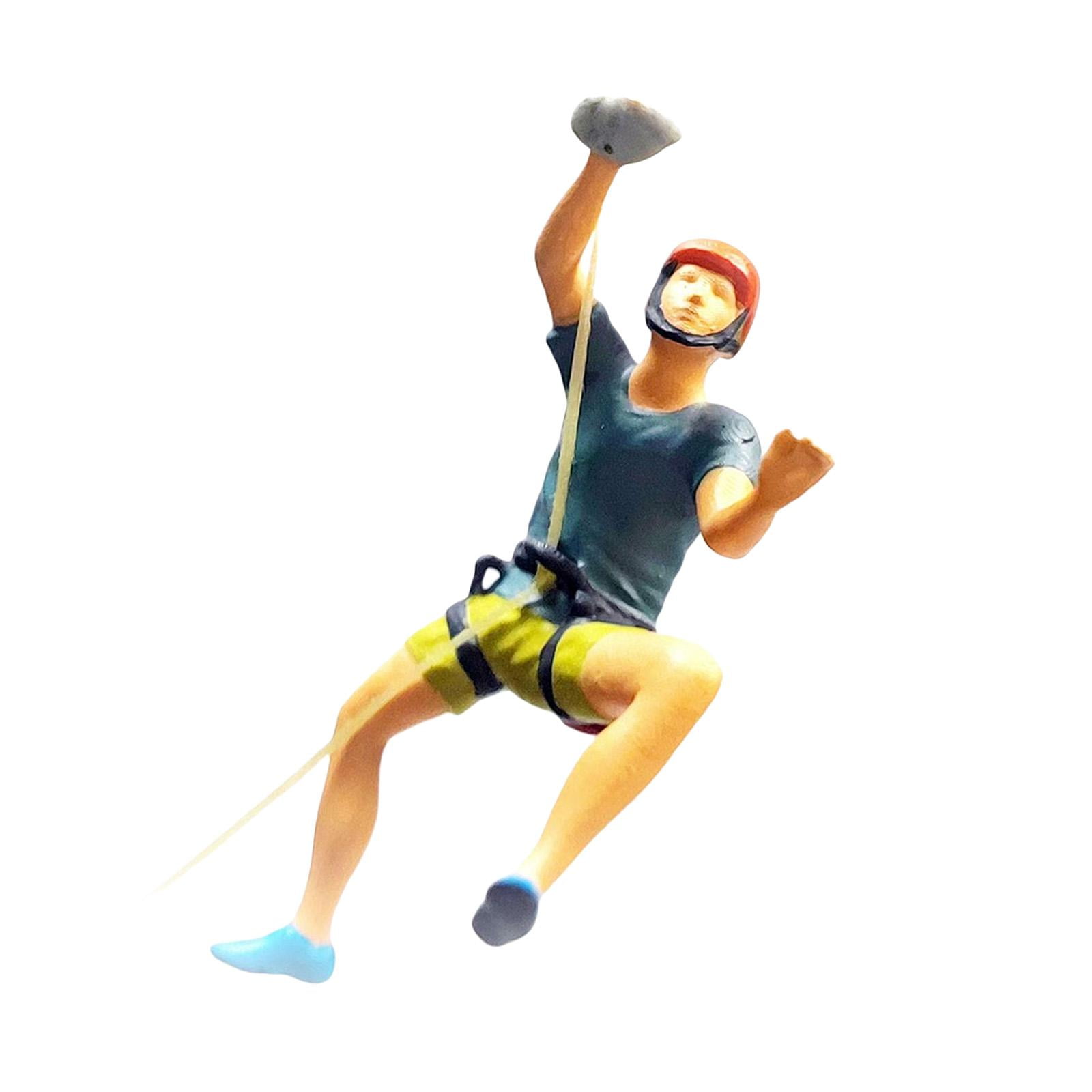 Resin 1/64 Scale Climbing People Figures Ornament for Diorama Layout Decor