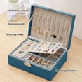 thumbnail image 2 of Jewelry Box For Women, Travel Lockable Leather Jewelry Box 2 Layers Jewelery Organizer, Small Jewelry Storage Case Jewelery Storage Jewelery Organizer (Green), 2 of 5