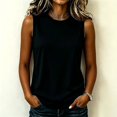 thumbnail image 2 of WULMLEO Women's Tank Tops Summer Basic Crewneck Tanks Sleeveless Casual Loose Fit Shirts Tees Black L, 2 of 6