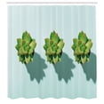 thumbnail image 2 of Ambesonne Floral Shower Curtain, Flowers Motifs Pattern Boho, 69"Wx84"L, Apple Green and Pale Blue, 2 of 4