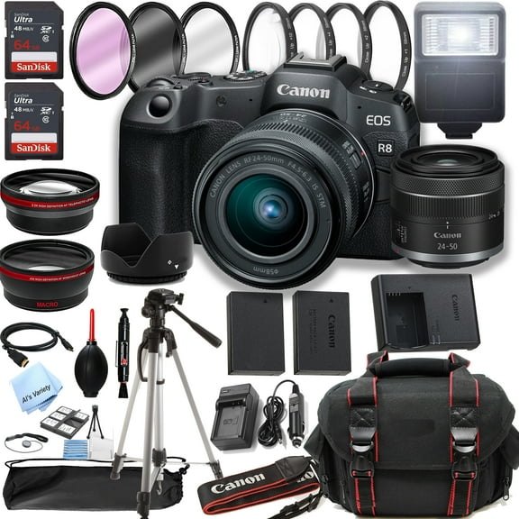 Canon EOS R8 Mirrorless Digital Camera with Accessories included, Black