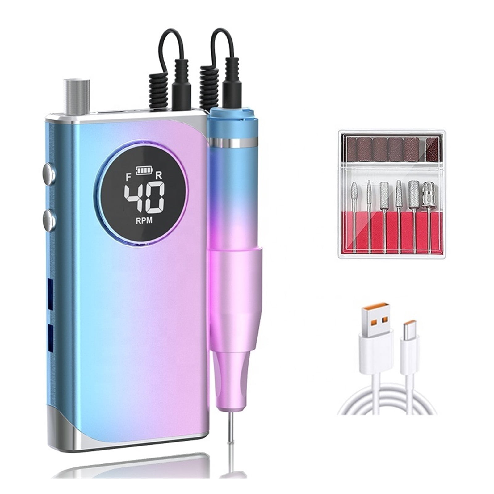 Portable Electric 40000RPM Rechargeable Nail File Beauty Salon Tool Manicure Machine Nail Polisher Drill