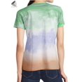 thumbnail image 4 of PULLIMORE Womens Tie Dye Gradient Short Sleeve T-shirt Crew Neck Summer Top Plus Size Tee Shirts (3XL, Green), 4 of 9