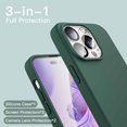 thumbnail image 3 of JETech [3 in 1] Silicone Case for iPhone 14 Pro 6.1-Inch, with 2-Pack Screen Protector and 2-Pack Camera Lens Protector, Full Coverage Tempered Glass Film, Shockproof Phone Cover (Midnight Green), 3 of 7