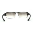 thumbnail image 2 of Mens Rimless Wrap Narrow Rectangle 90s Metal Rim Designer OG Sunglasses Silver Black Grey Clear, 2 of 4