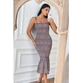 thumbnail image 3 of PRETTYGARDEN Women's Summer Floral Midi Tank Dress Sleeveless Strappy Ruffle Hem Smocked Bodycon Dresses, 3 of 8