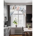 thumbnail image 3 of Pumpkin Coastal Swag Valances for Windows, Small Curtains Drapes, Blue Thanksgiving Starfish Shell Fall Kitchen Window Curtains Over Sink Window Treatment Valance for Bedroom/Bathroom 56"x36", 3 of 5