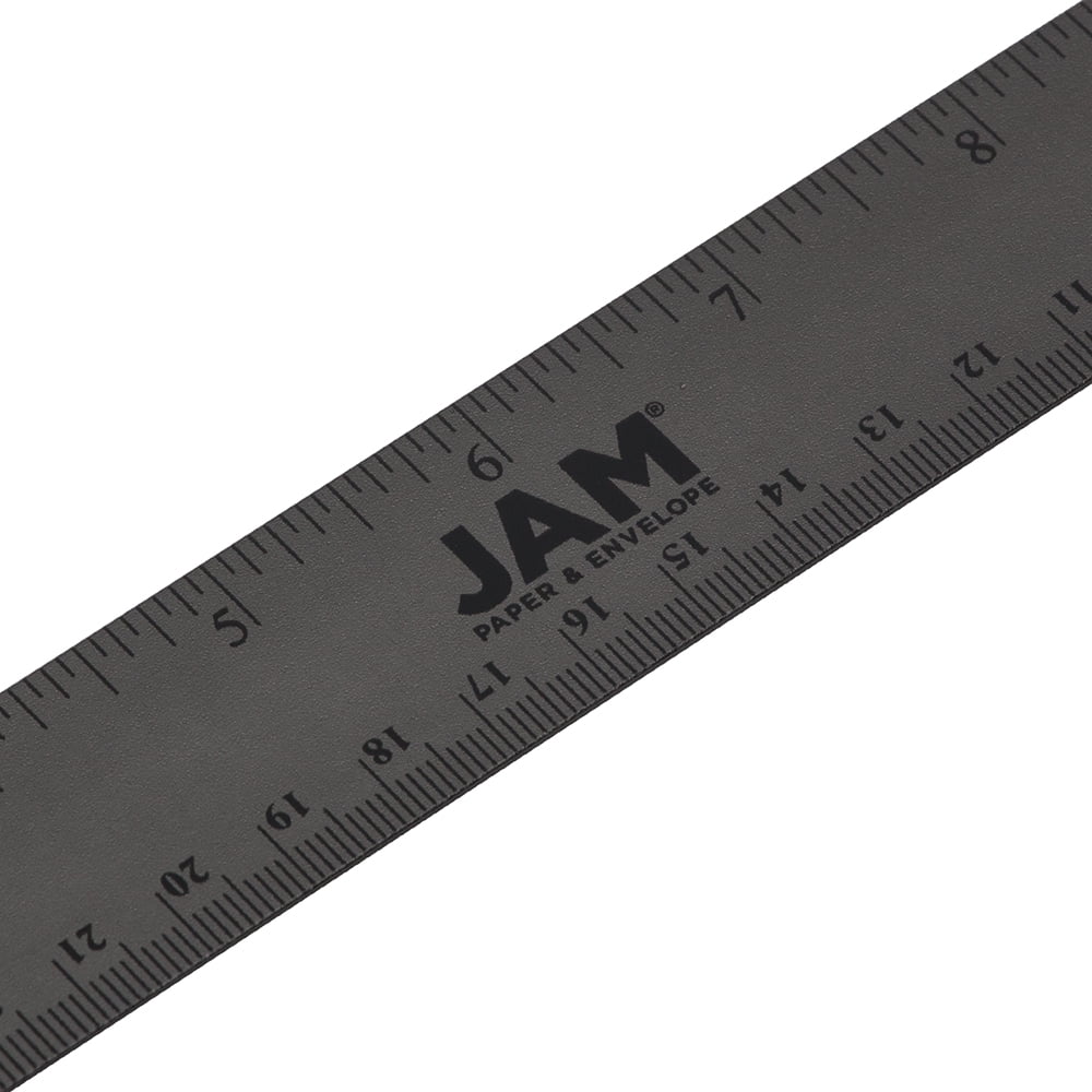 JAM Paper Stainless Steel Ruler, 12 Inch, Metal Ruler with