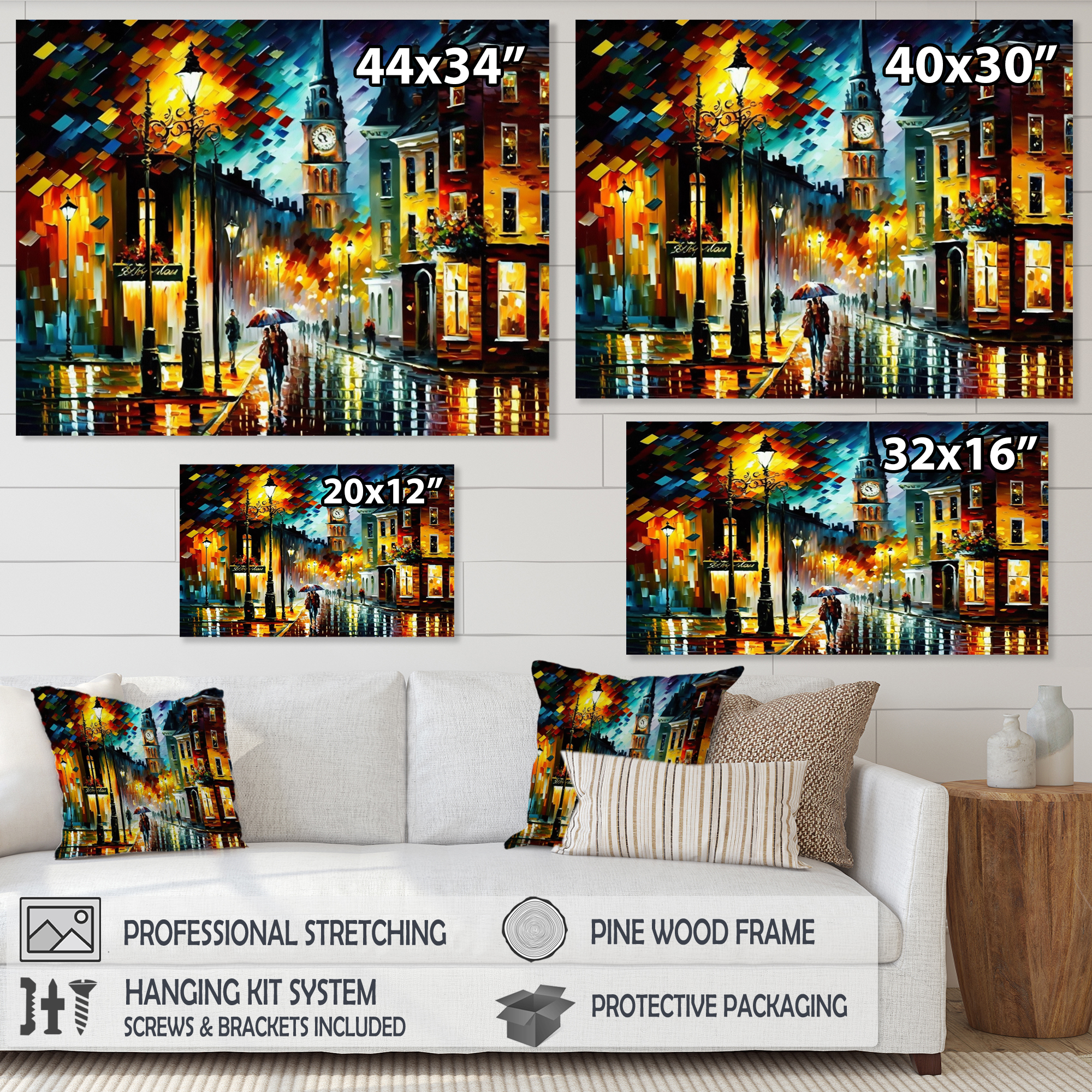 Designart Colorful Quebec City II Canvas Wall Art