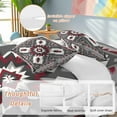 thumbnail image 2 of Red Grey White Bedding Duvet Cover Set Queen Size 4 Pieces Bohemian Ethnic Vintage Texture Bedding Set with Zipper Closure, 1 Comforter Cover 90x92 Inches 1 Flat Sheet & 2 Pillow Cases, 2 of 7