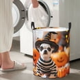 thumbnail image 4 of Large Laundry Basket with Handles - Halloween Cute Dog Witch Hat Kids Baby Dirty Clothes Laundry Hamper for Bedroom Aesthetic, 4 of 5
