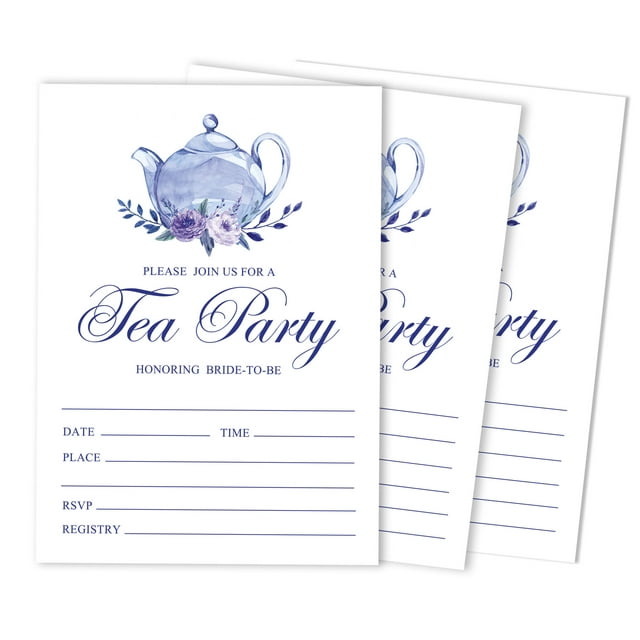 Inkdotpot 30FloralFill-In Style Bridal Shower Invitations Wedding Blank Invites