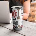 thumbnail image 4 of 20 Oz Paw Prints and Bones Coffee Tumbler Double Wall Insulated Stainless Steel Water Bottle | Metal Reusable Thermoses Flask with Cup Cap | Leak & Sweat Proof with Anti-Dust Lid, 4 of 7
