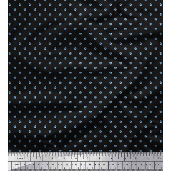 Soimoi Cotton Duck Fabric Artistic Leaves Printed Fabric 1 Yard 42 Inch Wide