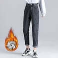 thumbnail image 2 of Pantalones harem de invierno de cintura alta y tejido grueso para mujer: poliéster, cálidos y holgados, ideales para llevar como prenda exterior en climas fríos., 2 of 4