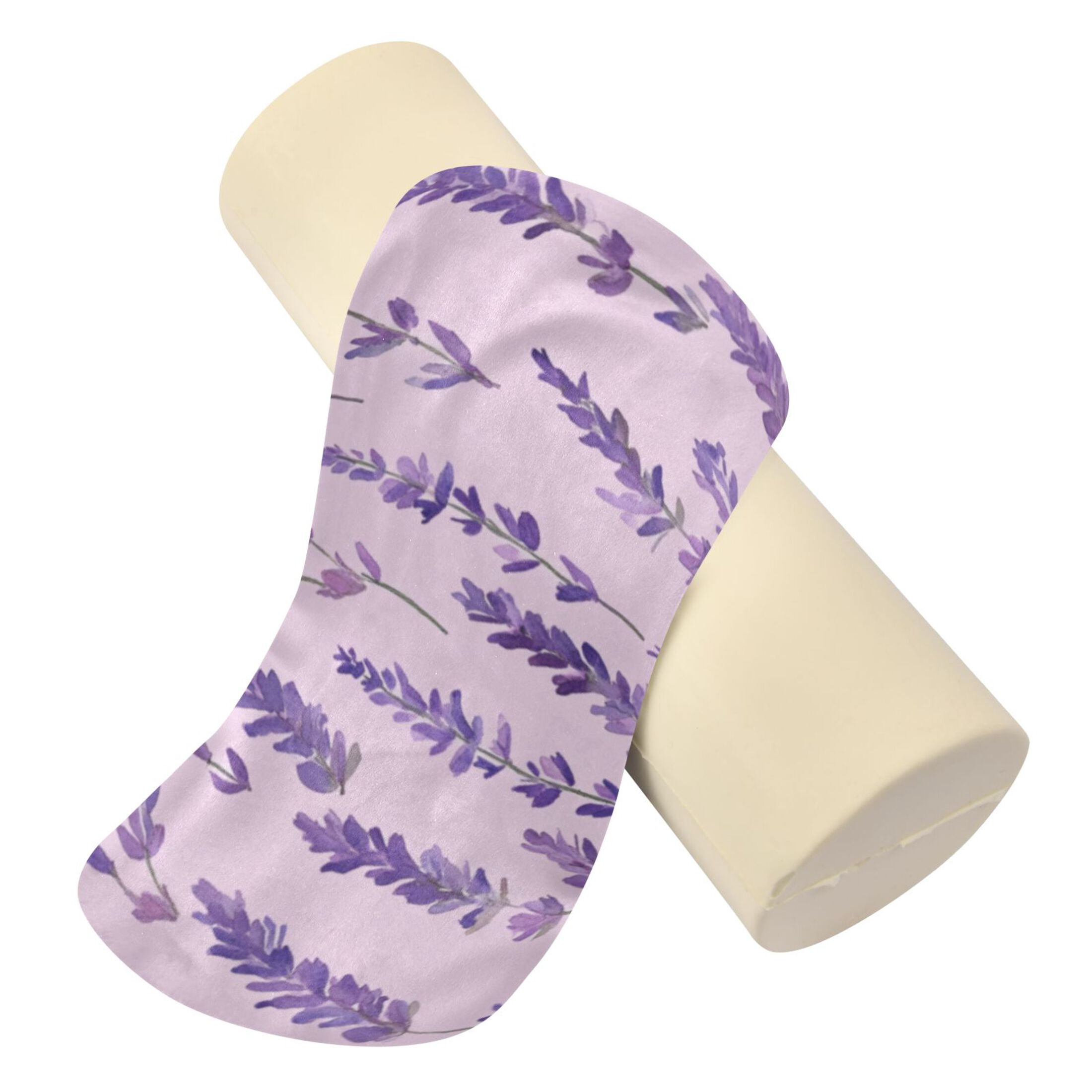 Neck pillow Round Cervical Pillow Cylindrical Pillow Lumbar Pillow Sofa Headrest Pillow Support For the Back, Neck and Head Purple Lavender