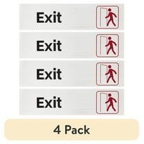 (4 pack) Pen+Gear Silver Mylar EXIT Sign, 2x8 inch - Ideal for Office & Public Spaces, Easy-Clean Adhesive