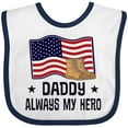 thumbnail image 3 of Inktastic Military Daddy Always my Hero Boys or Girls Baby Bib, 3 of 4