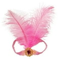 thumbnail image 2 of HuangHuanChen 1920s Flapper Headbands, Women Roaring 20s Hair Flapper Headpiece, Sparkling Sequin Head Band, Elastic Vintage Rhinestone Headpieces for Carnivals, Retro Parties, Themed Events Pink, 2 of 5
