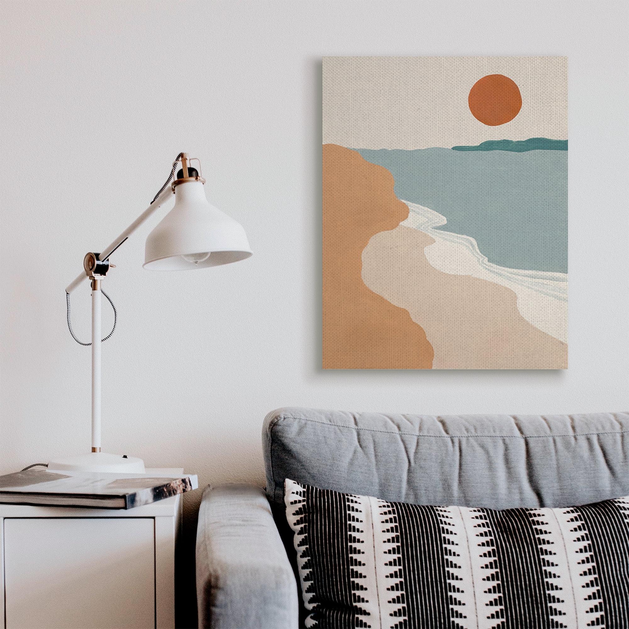 Stupell Industries Soft Neutral Coastal Landscape Terracotta Brown Nature Painting Gallery Wrapped Canvas Art Print Wall Art, 30 x 40