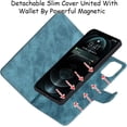 thumbnail image 3 of Wallet Case Compatible with iPhone 12 Pro/iPhone 12 Case,[6 Card Slots] [Wrist Strap] [Stand Feature] Detachable 2 in 1 Magnetic Leather Cover Shockproof Slim Case for iPhone 12 Pro,6.1" Blue, 3 of 18