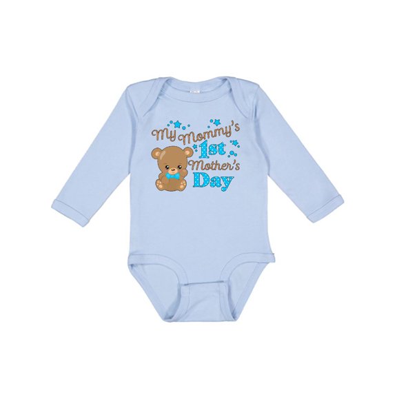 Inktastic Mommys 1st Mothers Day-cute Baby Bear Boys or Girls Long Sleeve Baby Bodysuit