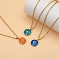 thumbnail image 2 of RSAMD Fashion Simple Colorful Enamel Moon Pentagram Heart Sun Round Pendant NecklacJO-White-, 2 of 9