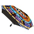 thumbnail image 3 of Halloween Stained Glass Pumpkin Rain Umbrella Sun Protection Sun Umbrella Parasol Folding Umbrella Black Glue, 3 of 9