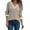 Top - Beige, variant on Xdegoge Sweater for Women V Neck Long Sleeve Pullovers classic Stripes prints Pullover Cable Knit Preppy Sweaters Trendy Lightweight Cozy Top