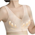 thumbnail image 4 of Yyeselk Women's Daily Bras Front Closure Bra Push Up Bras No Underwire Comfort High Support Bras Front Snaps Breathable Bra Beige XXL, 4 of 7