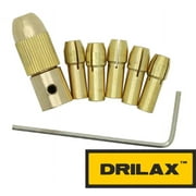 DRILAX 7 pcs Micro Collet Twist Tool Chuck Set Holds 0.5mm to 3mm (1/8 inch)