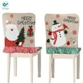 thumbnail image 2 of Deago 2PCS Christmas Chair Covers Santa Claus & Snowman Slipcover Xmas Chair Back Cover for Christmas Dinning Room Decoration, 2 of 9