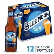 Blue Moon Belgian White Craft Beer, 12 Pack, 12 fl oz Glass Bottles, 5.4% ABV