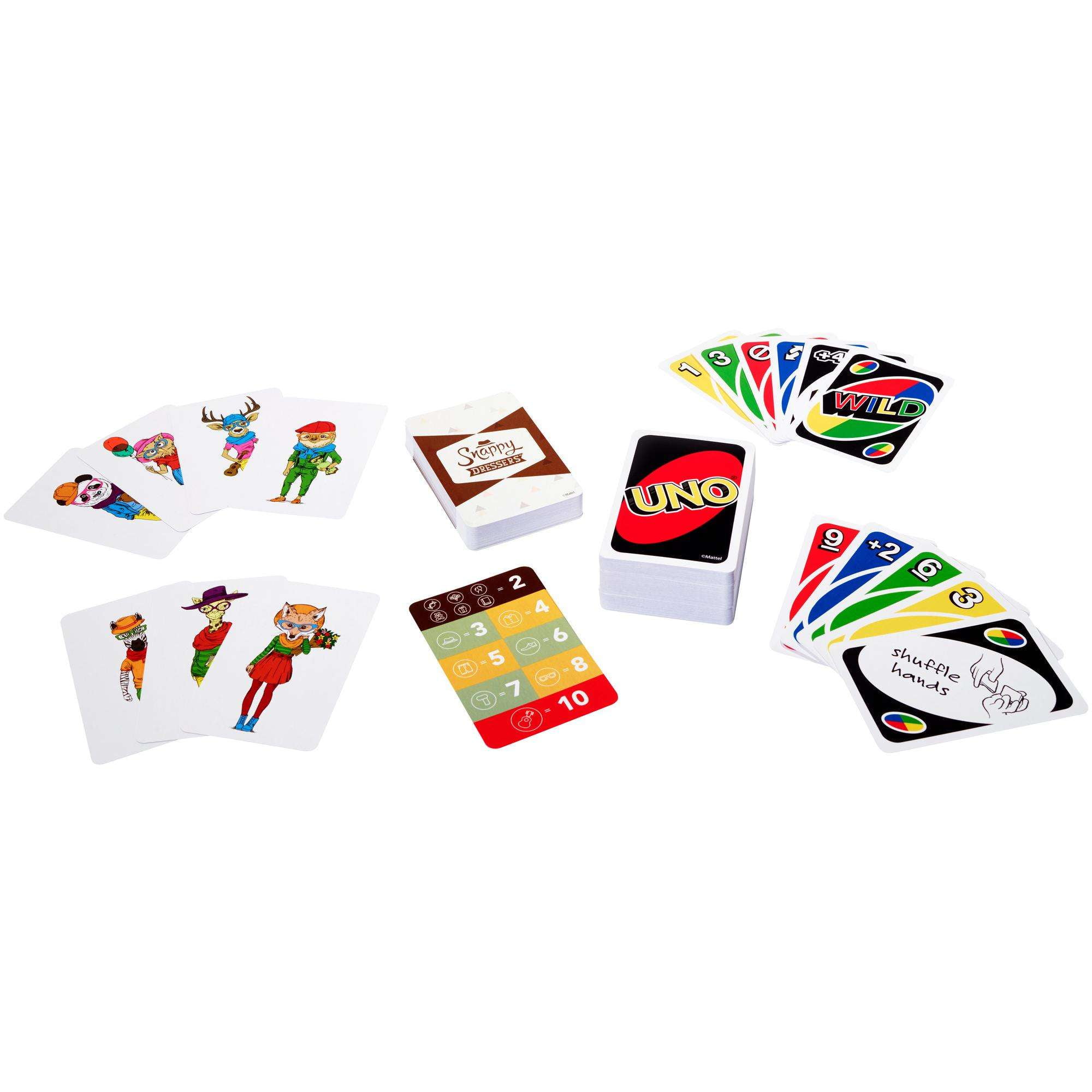 Kartenspiel-set UNO Phase 10 Snappy Dressers Mattel FFK01 Games From 7 Years for sale online 