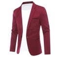 thumbnail image 3 of Cloudstyle Men's Slim Fit Single-Breasted Blazer, 95% Polyester Wrinkle-Free Business Casual Jacket with Back Vent, 3 of 12