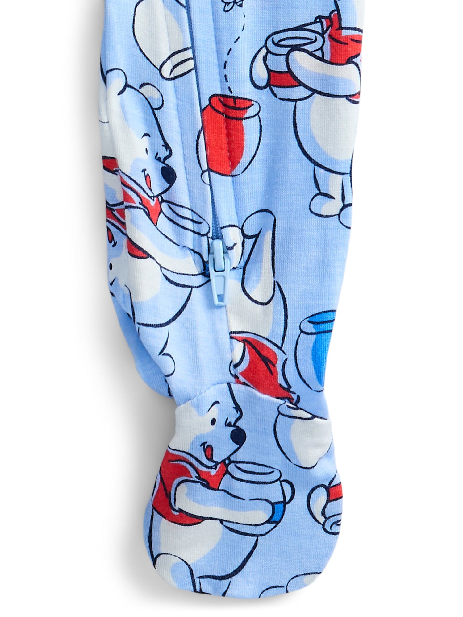 Disney Winnie the Pooh Baby Boys Viscose Patriotic Americana Sleep and Play Footed One-Piece, Sizes NB-6/9M