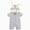 Grey, variant on Baby Onesies Boy Infant Toddler Boys Girls Solid Zipper Hooded Rabbit Bunny Casual Romper Jumpsuit Playsuit Sunsuit Clothes