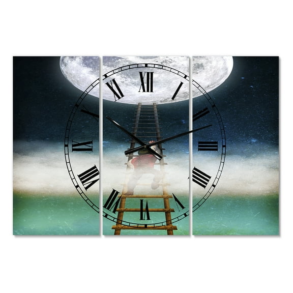 Designart 'Reach for the Moon' Large Modern Wall Clock